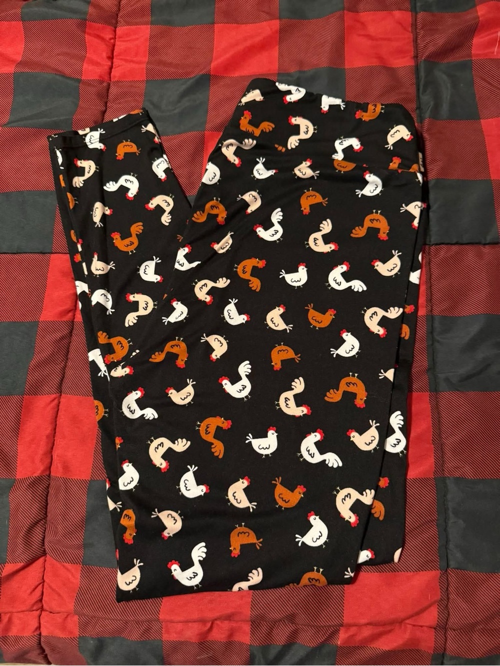 Women’s Black Chicken Print Leggings